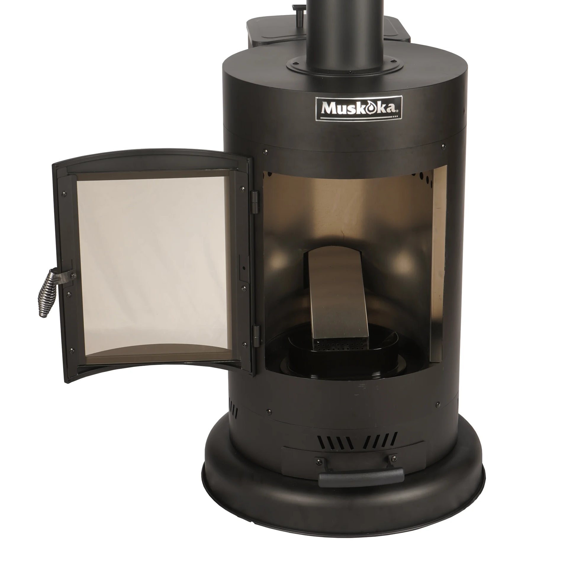 84" High 75,000 BTU Black Steel Wood Pellet Patio Heater