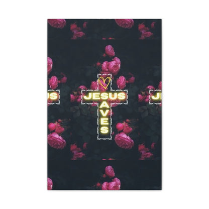Religious Wall Art, Christian Home Decor, Jesus Saves Canvas, 0.75 inch stretched, Inspirational Gift, Religious Wall Decor, Christian Wall