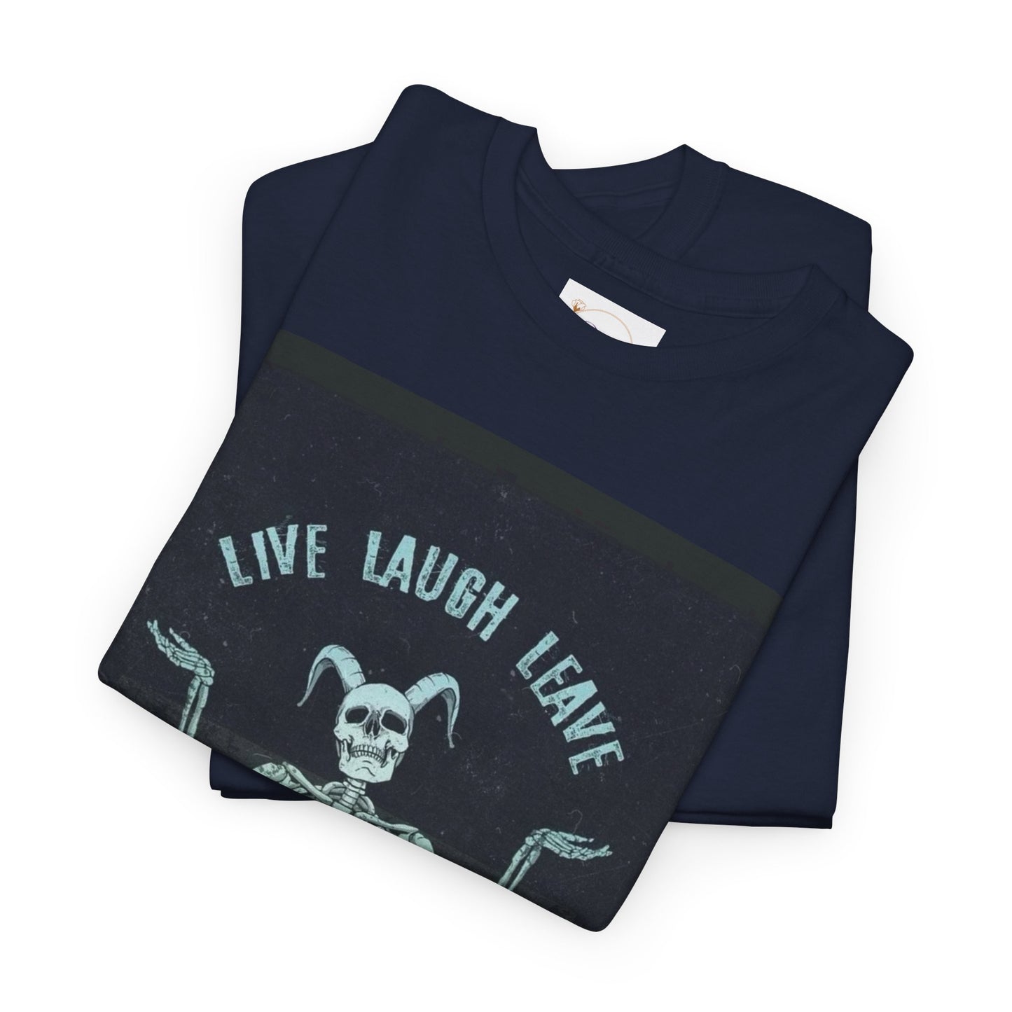 Skeleton Humor Unisex Heavy Cotton Tee - "Live Laugh Leave Me Alone"