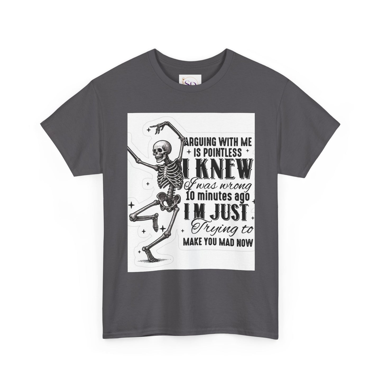 Skeleton Humor Unisex Heavy Cotton Tee - Perfect for Halloween and Casual Wear
