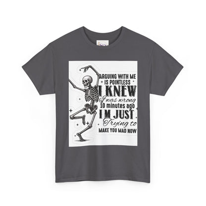 Skeleton Humor Unisex Heavy Cotton Tee - Perfect for Halloween and Casual Wear