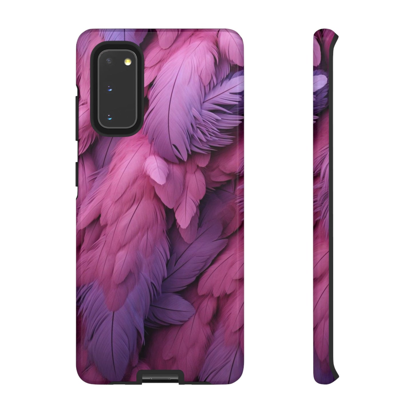 "Rebranding Into A New Badder Bitch" Pink/Purple Feathered Tough Cases