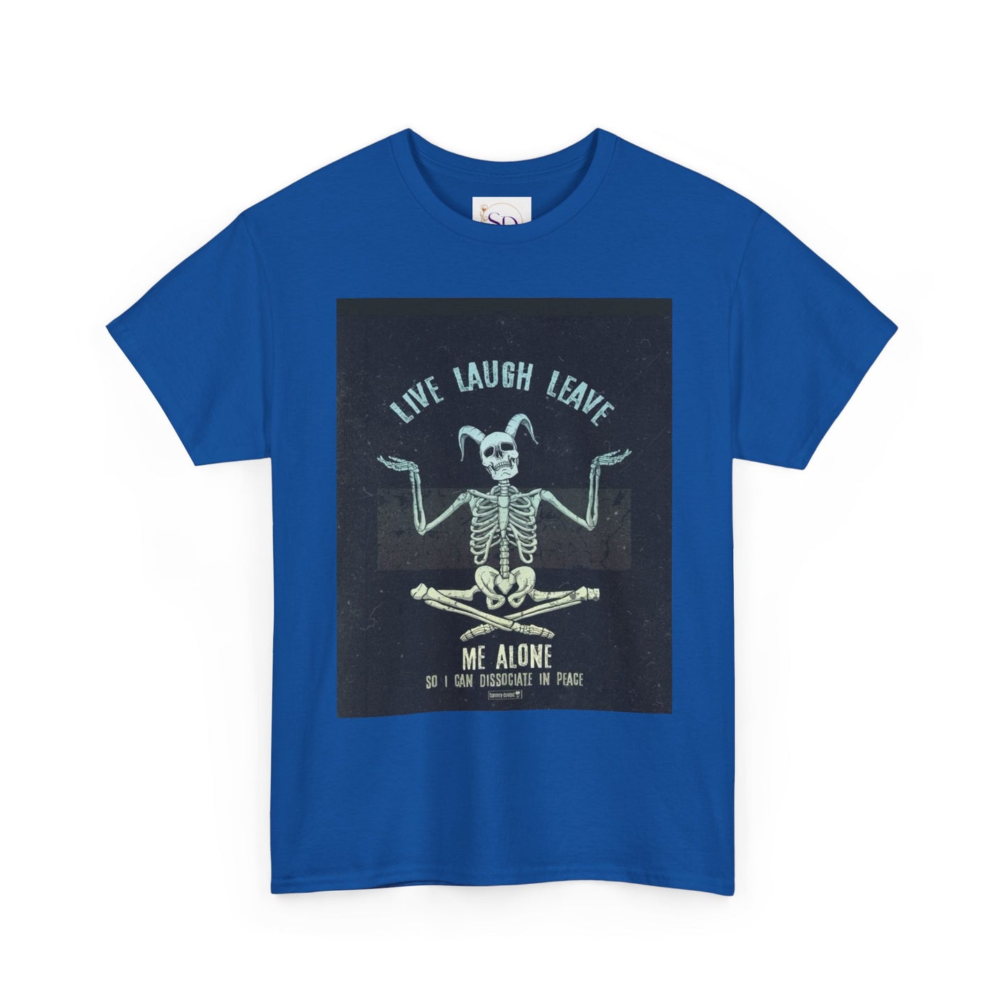 Skeleton Humor Unisex Heavy Cotton Tee - "Live Laugh Leave Me Alone"
