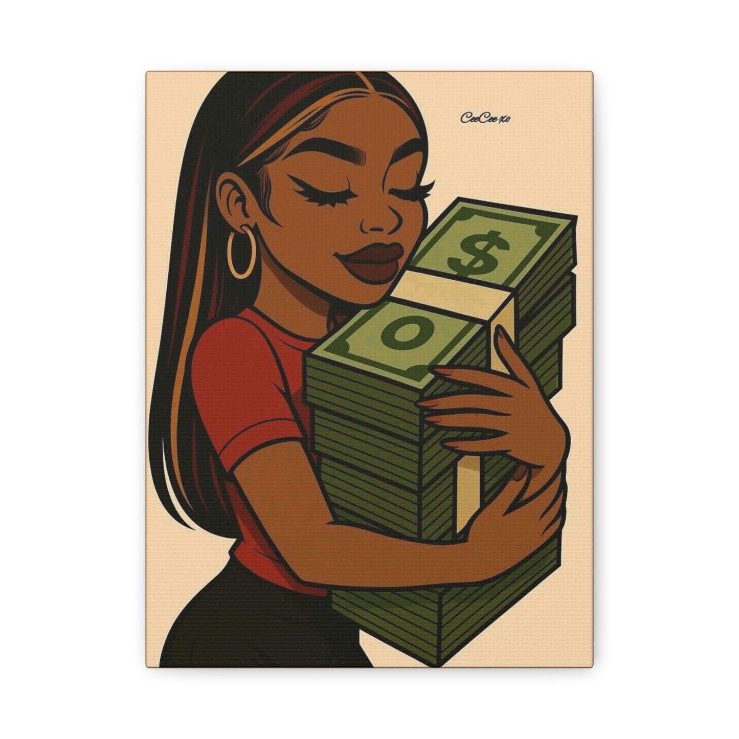 Money Love Canvas Art, Stylish Wall Decor, Inspirational Wall Art, Modern Home Decor, Unique Gift Idea