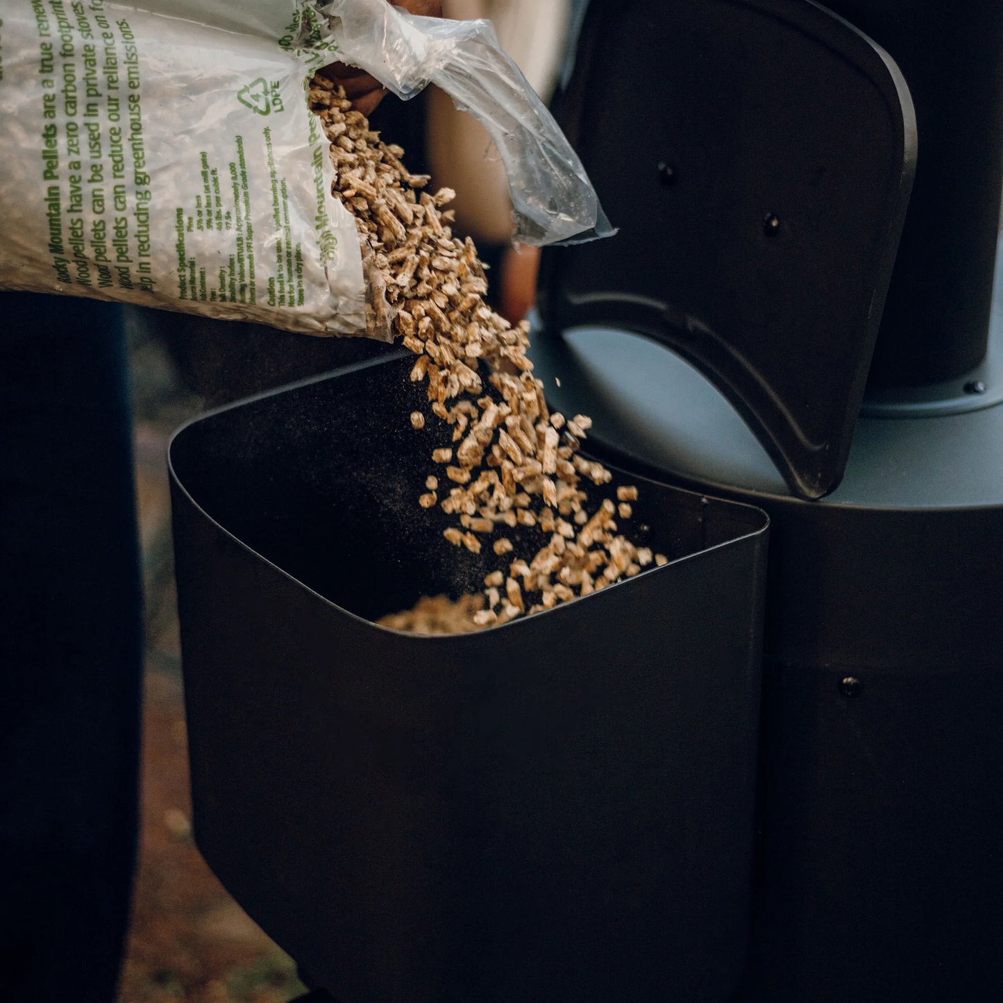 84" High 75,000 BTU Black Steel Wood Pellet Patio Heater