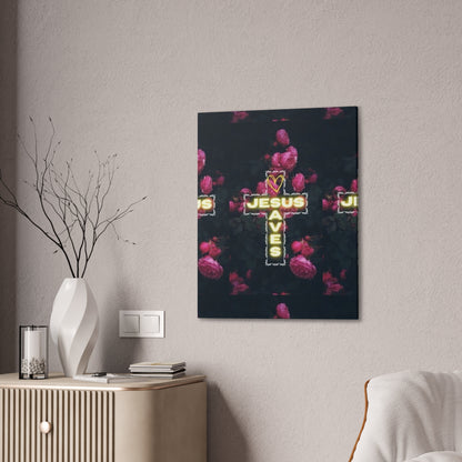Religious Wall Art, Christian Home Decor, Jesus Saves Canvas, 0.75 inch stretched, Inspirational Gift, Religious Wall Decor, Christian Wall