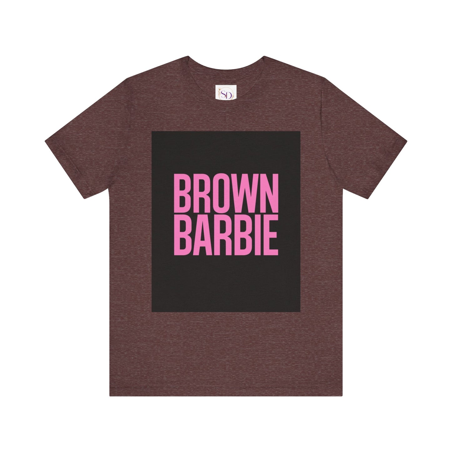 Trendy Unisex Tee - Brown Barbie Graphic T-Shirt for Fashion Lovers, Casual Wear, Gifts for Friends, Birthday, Summer Fun