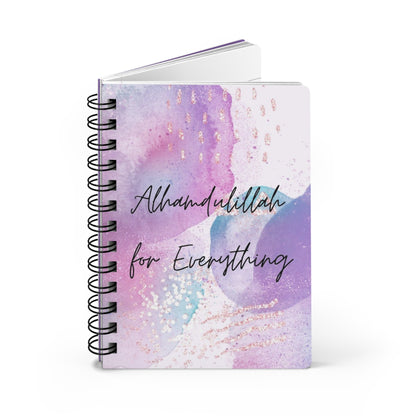 Inspirational Spiral Bound Journal - Alhamdulillah for Everything, Gratitude Journal, Islamic Gift, Daily Planner, Cute Notebook,