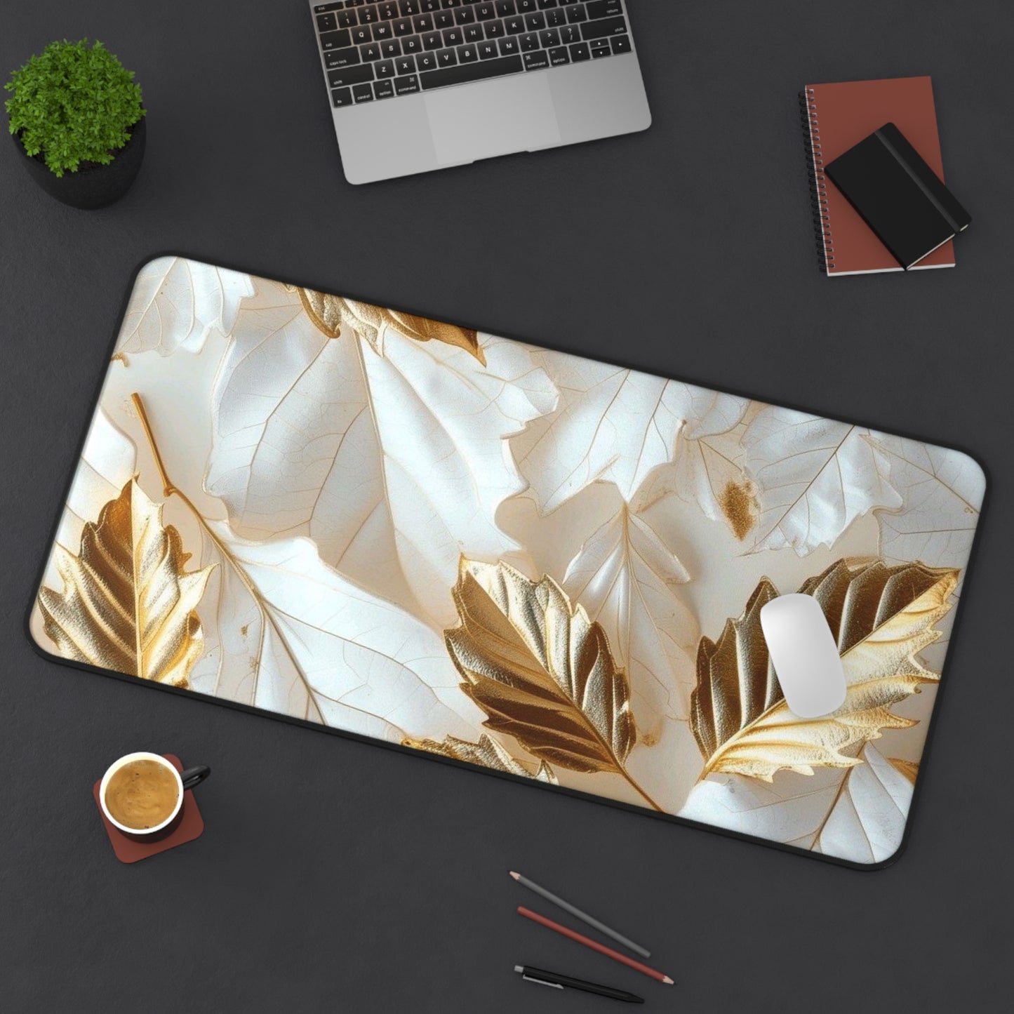 "Rebranding Into A New Badder Bitch!"~ White/Gold Desk Mat