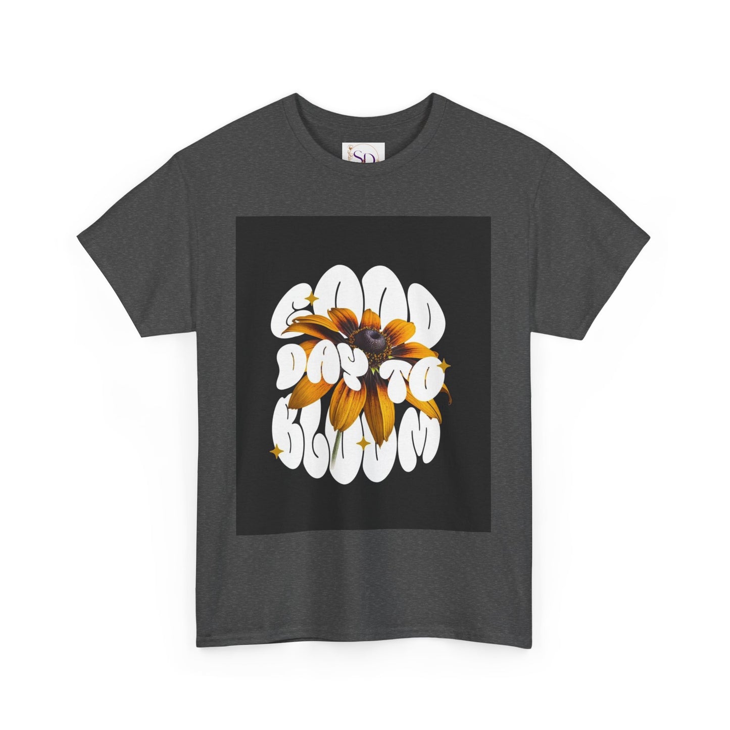 Good Day to Bloom Unisex Heavy Cotton Tee, Floral Graphic Tee, Spring Edition T-Shirt, Casual Gift, Nature Lover Apparel