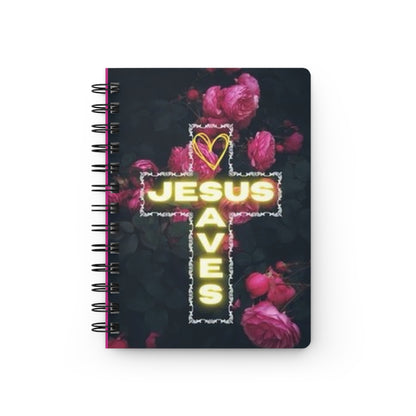 Christian Spiral Bound Journal - 'Jesus Saves' Notebook~Pink