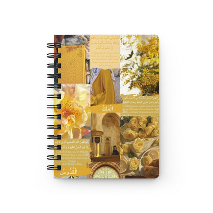 Islamic Arabic Muslimah Yellow Spiral Bound Journal, Islamic Stationery Notebook, Muslim Women Diary, Islamic Gift for Her, Ramadan Journal,