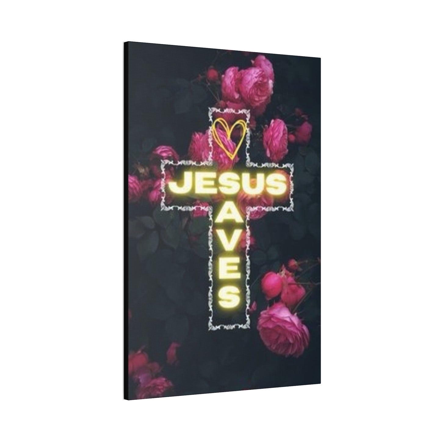 Religious Wall Art, Christian Home Decor, Jesus Saves Canvas, 0.75 inch stretched, Inspirational Gift, Religious Wall Decor, Christian Wall