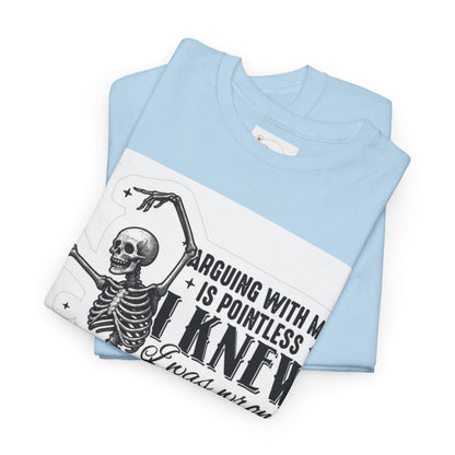 Skeleton Humor Unisex Heavy Cotton Tee - Perfect for Halloween and Casual Wear