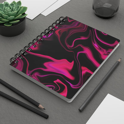 Abstract Pink & Black Spiral Bound Journal | Perfect for Writers, Creative Minds, Gift for Students, Cool Note-taking