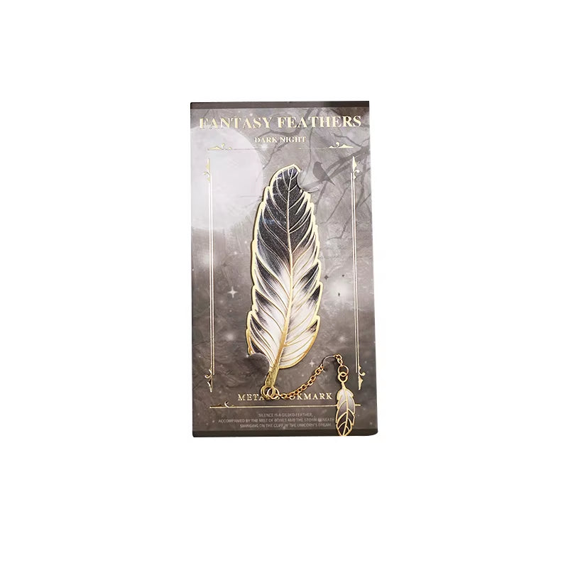 IMODA Stationery 1 Pc Vintage Feather Metal Bookmark with Pendant Gift for Book Lovers Writers Teachers Friends School Supplies