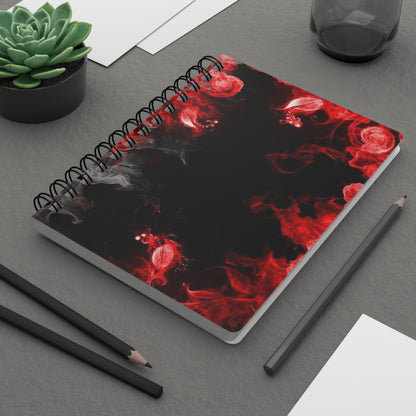 Mystical Spirit Spiral Bound Journal | Dark Aesthetic Notebook for Writers, Gift for Creatives, Halloween Journal, Artsy Diary, Red and