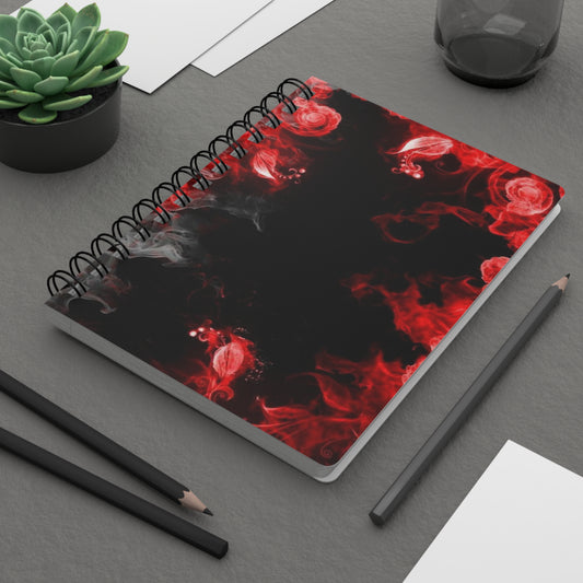 Mystical Spirit Spiral Bound Journal | Dark Aesthetic Notebook for Writers, Gift for Creatives, Halloween Journal, Artsy Diary, Red and