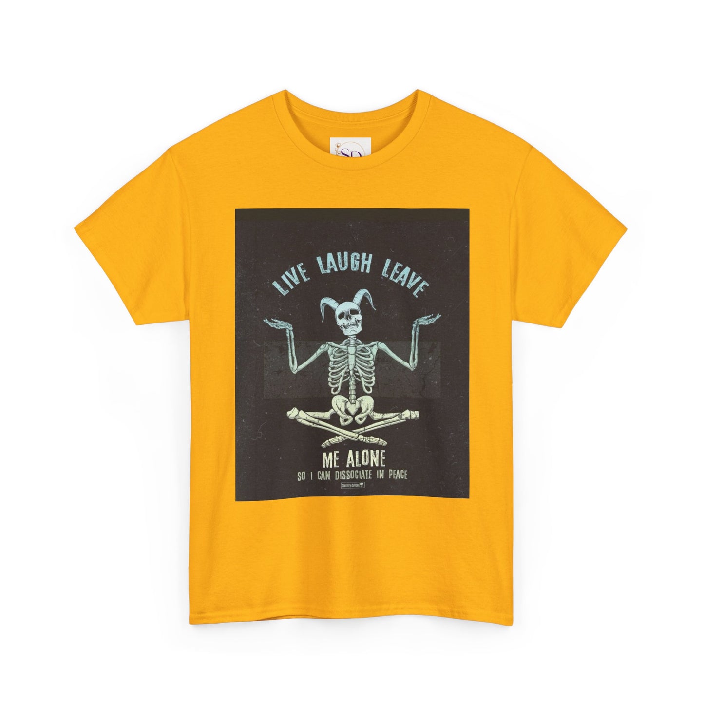 Skeleton Humor Unisex Heavy Cotton Tee - "Live Laugh Leave Me Alone"