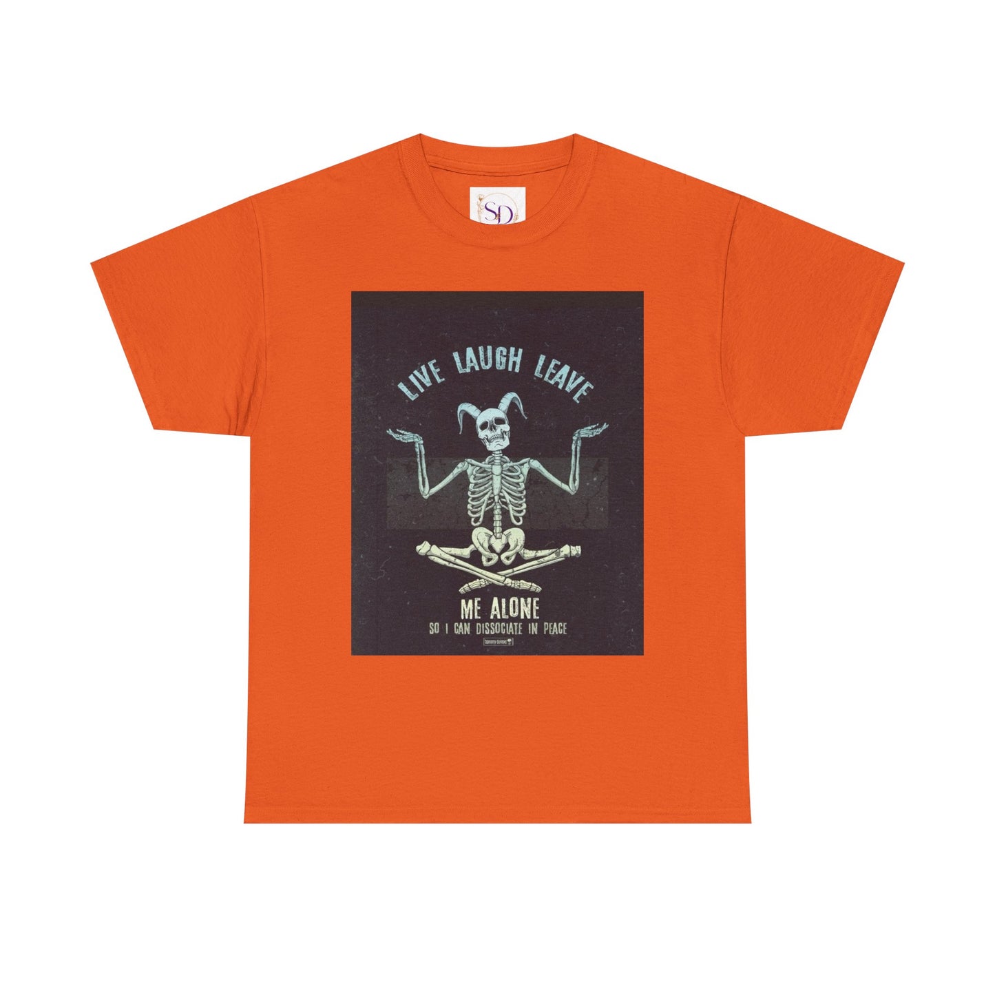 Skeleton Humor Unisex Heavy Cotton Tee - "Live Laugh Leave Me Alone"