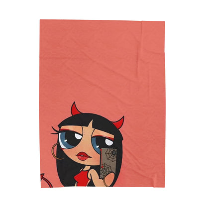 Devilish ImJustAGirl💅🏻🎀🫧~ Velveteen Plush Blanket