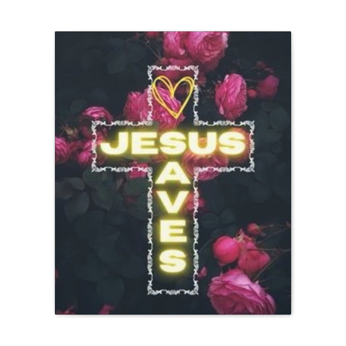 Religious Wall Art, Christian Home Decor, Jesus Saves Canvas, 0.75 inch stretched, Inspirational Gift, Religious Wall Decor, Christian Wall