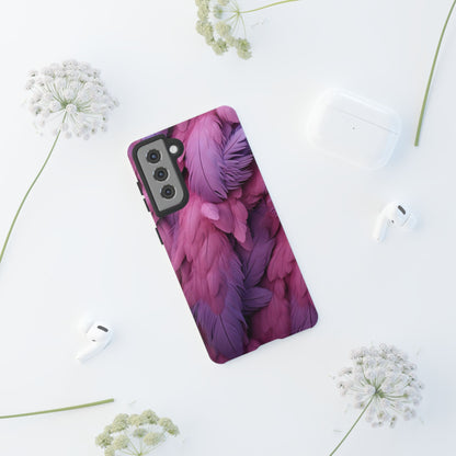 "Rebranding Into A New Badder Bitch" Pink/Purple Feathered Tough Cases