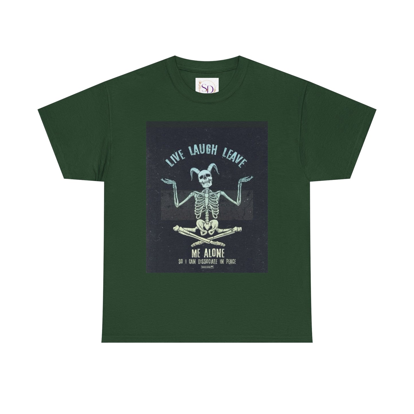 Skeleton Humor Unisex Heavy Cotton Tee - "Live Laugh Leave Me Alone"