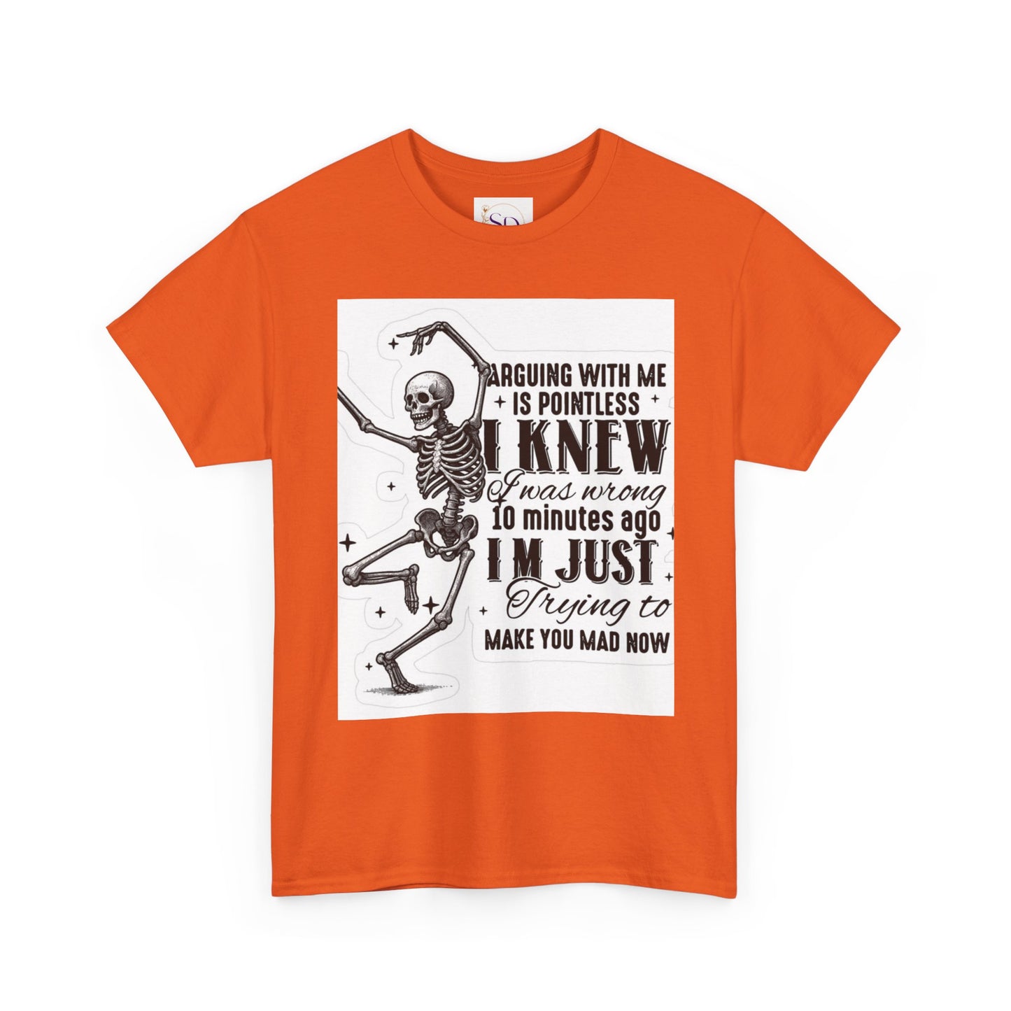 Skeleton Humor Unisex Heavy Cotton Tee - Perfect for Halloween and Casual Wear