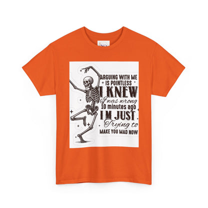 Skeleton Humor Unisex Heavy Cotton Tee - Perfect for Halloween and Casual Wear