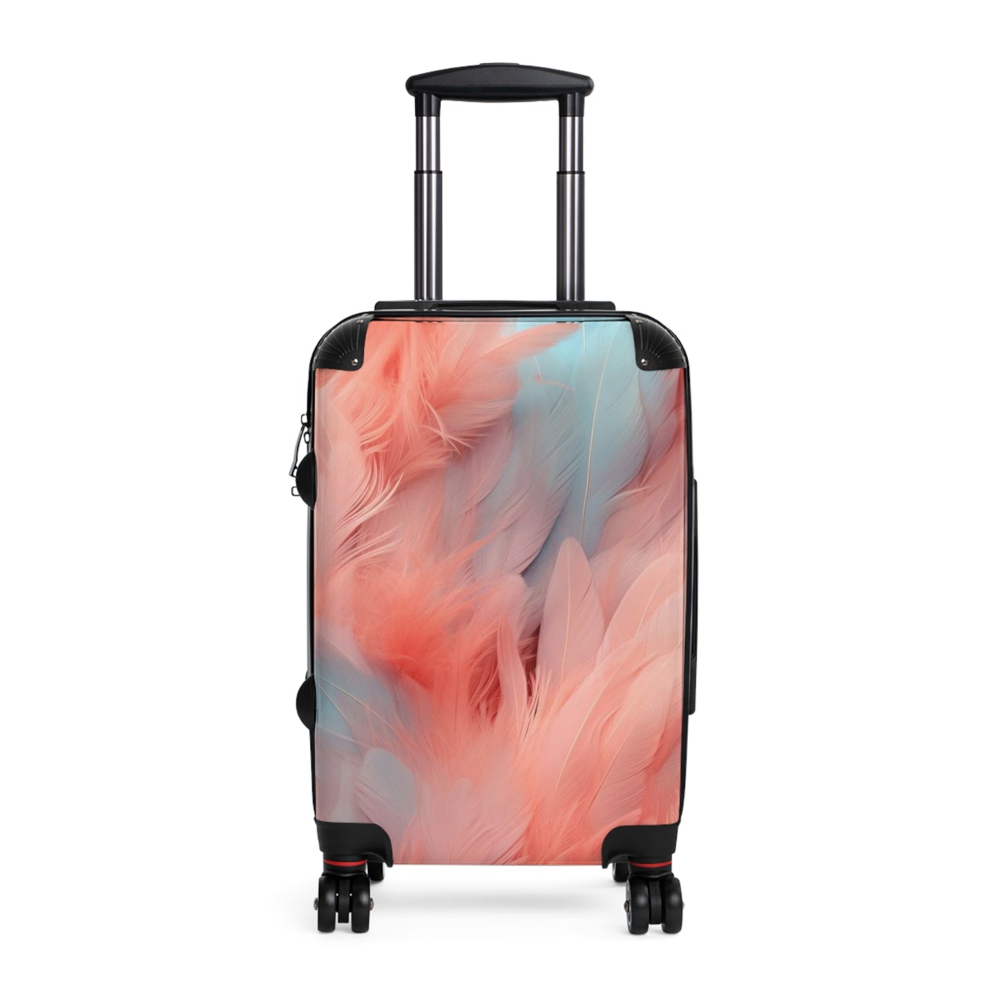 "Rebranding Into A New Badder Bitch" Feathered Suitcase ~ Baby Blue/Light Pink
