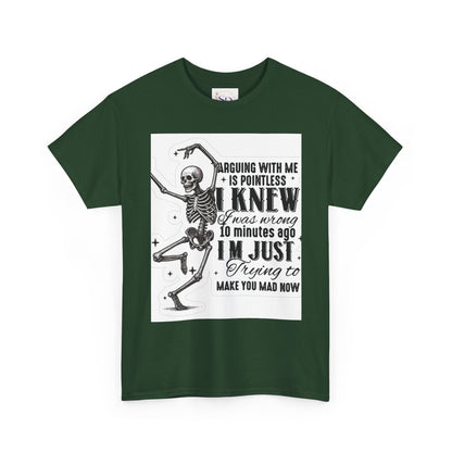 Skeleton Humor Unisex Heavy Cotton Tee - Perfect for Halloween and Casual Wear