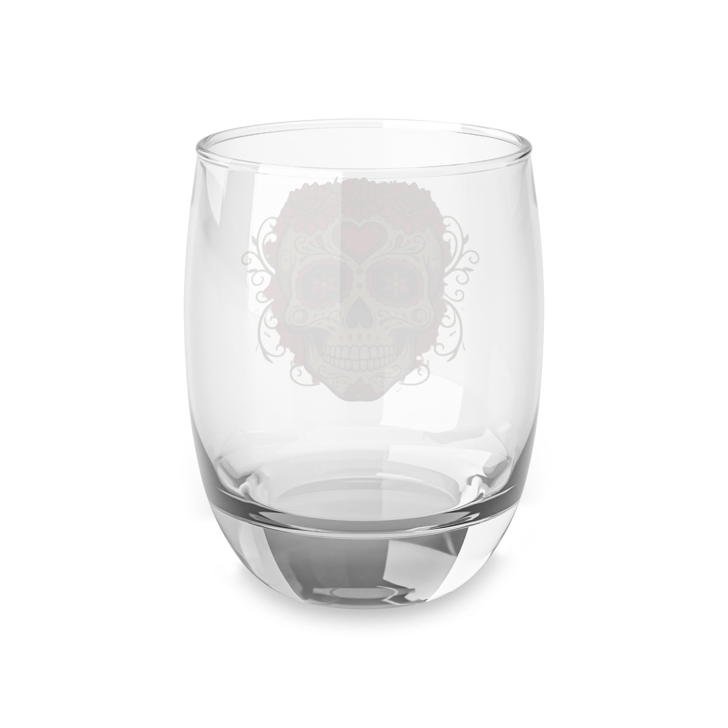 Sugar Skull Whiskey Glass, Handcrafted Drinking Glass, Dia de los Muertos Decor, Barware Gift, Unique Cocktail Glass