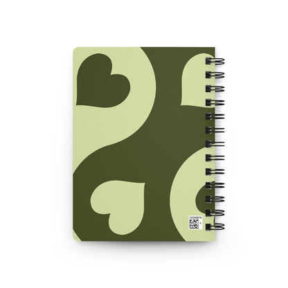 Green Heart Spiral Bound Journal - Cute Writing Notebook, Gift for Students, Daily Planner, Eco-Friendly Notebook, Creative Journal