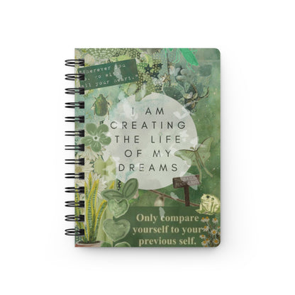 Motivational Spiral Bound Journal - Inspiring Quotes for Dreamers, Affirmation Notebook, Eco-Friendly Journal, Gift for Her, Green Journal