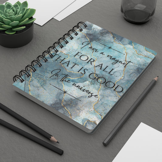 Magnet for Good Spiral Bound Journal, Inspirational Notebook, Gratitude Journal, Self-Reflection Diary, Affirmation Gift, Birthday Present