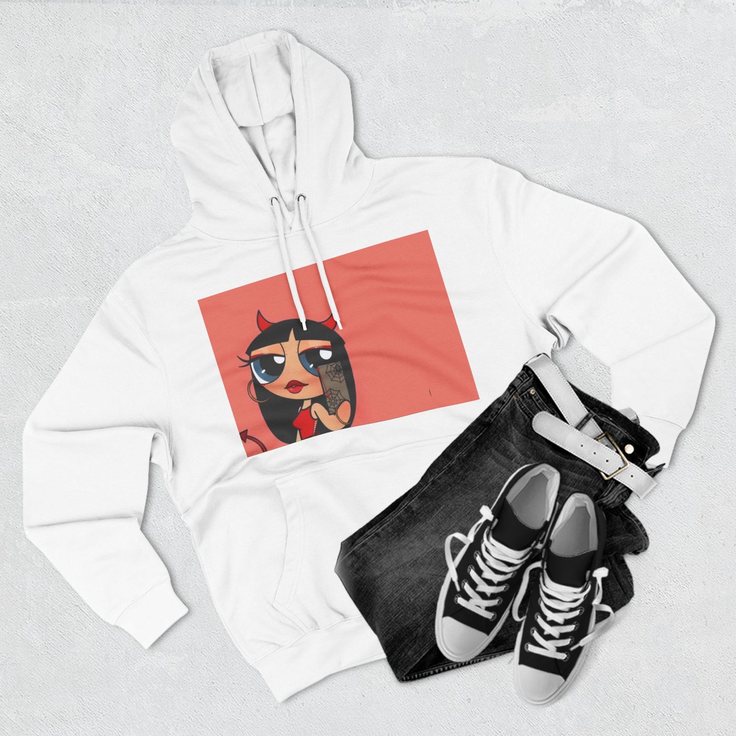 Devilish ImAJustAGirl💅🏻🎀🫧~ Three-Panel Fleece Hoodie