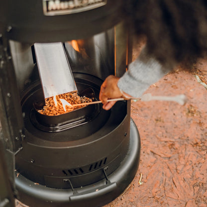 84" High 75,000 BTU Black Steel Wood Pellet Patio Heater