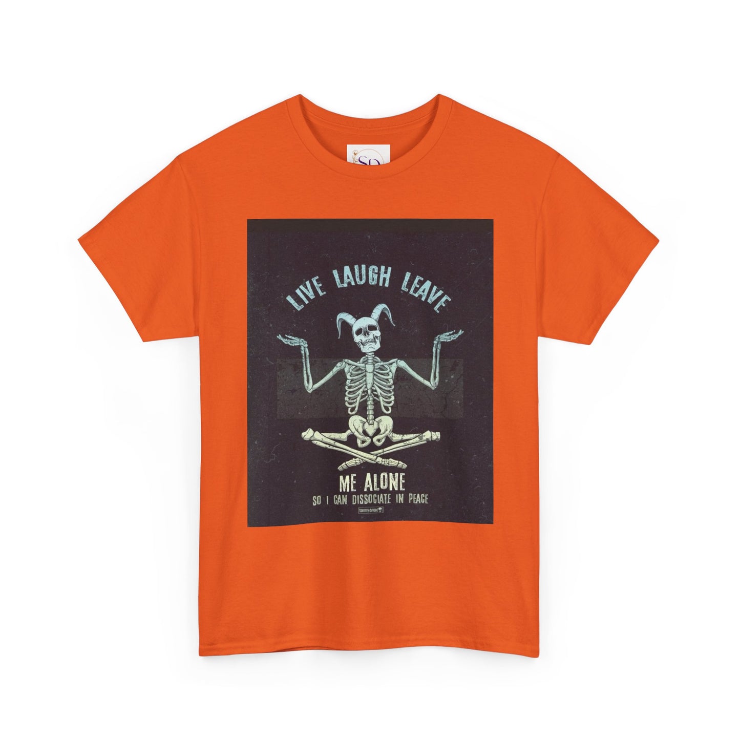 Skeleton Humor Unisex Heavy Cotton Tee - "Live Laugh Leave Me Alone"