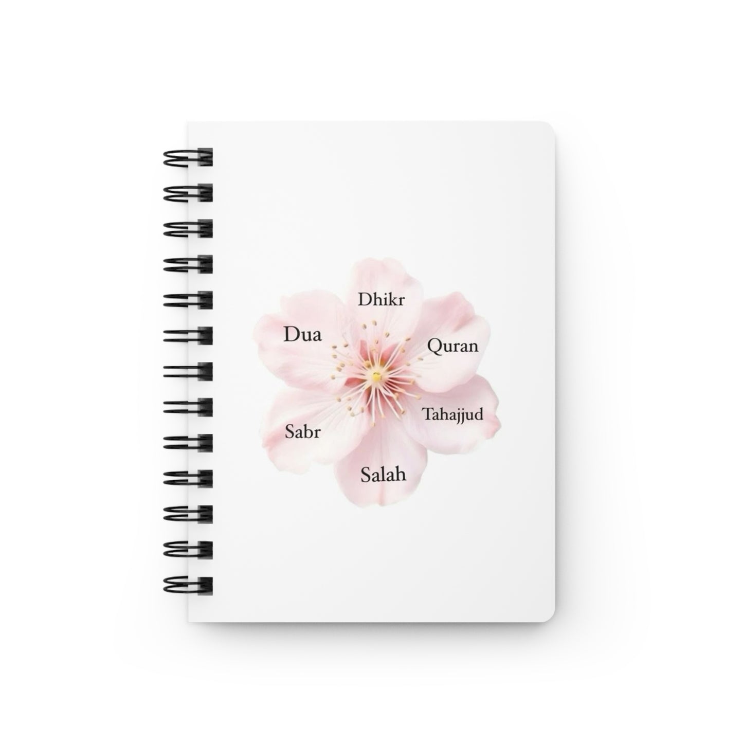 Inspirational Floral Spiral Bound Journal with Islamic Reminders, Beautiful Diary for Reflection, Gift for Ramadan, Daily Planner,