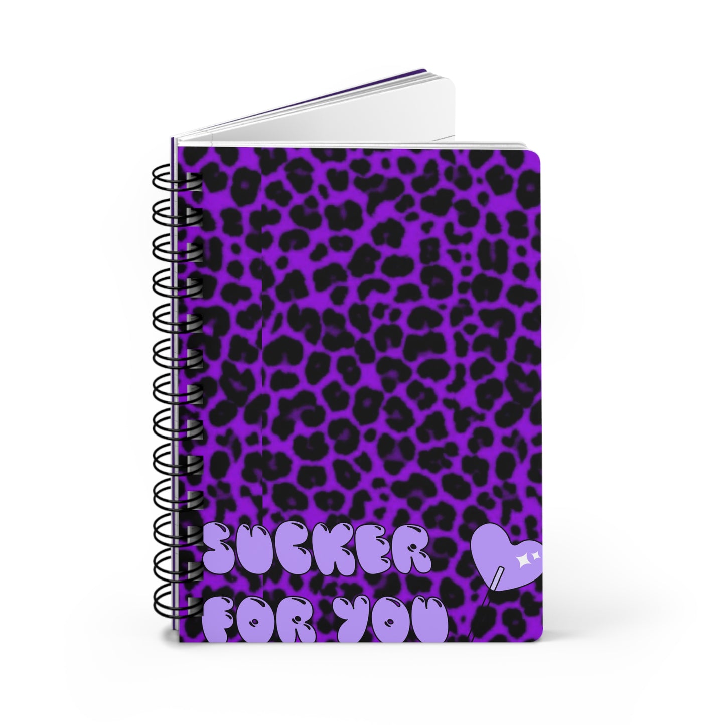 Spiral Bound Journal - Violet Sucker For You Cheetah Print