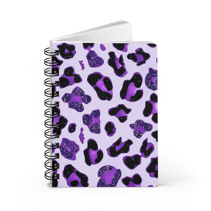Purple Leopard Print Spiral Bound Journal | Creative Notepad for Artists, Gift for Students, Journal for Thoughts, Writing, Sketching