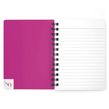 Chic Pink Spiral Bound Journal with Glamorous Kiss Design
