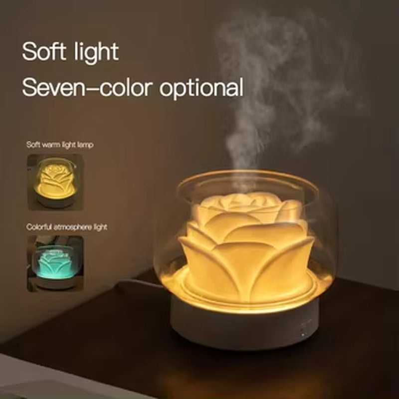 Cool Mist Portable Aroma Diffuser Flower Rose 400Ml Usb Portable Ultrasonic Essential Oil Diffuser for Home