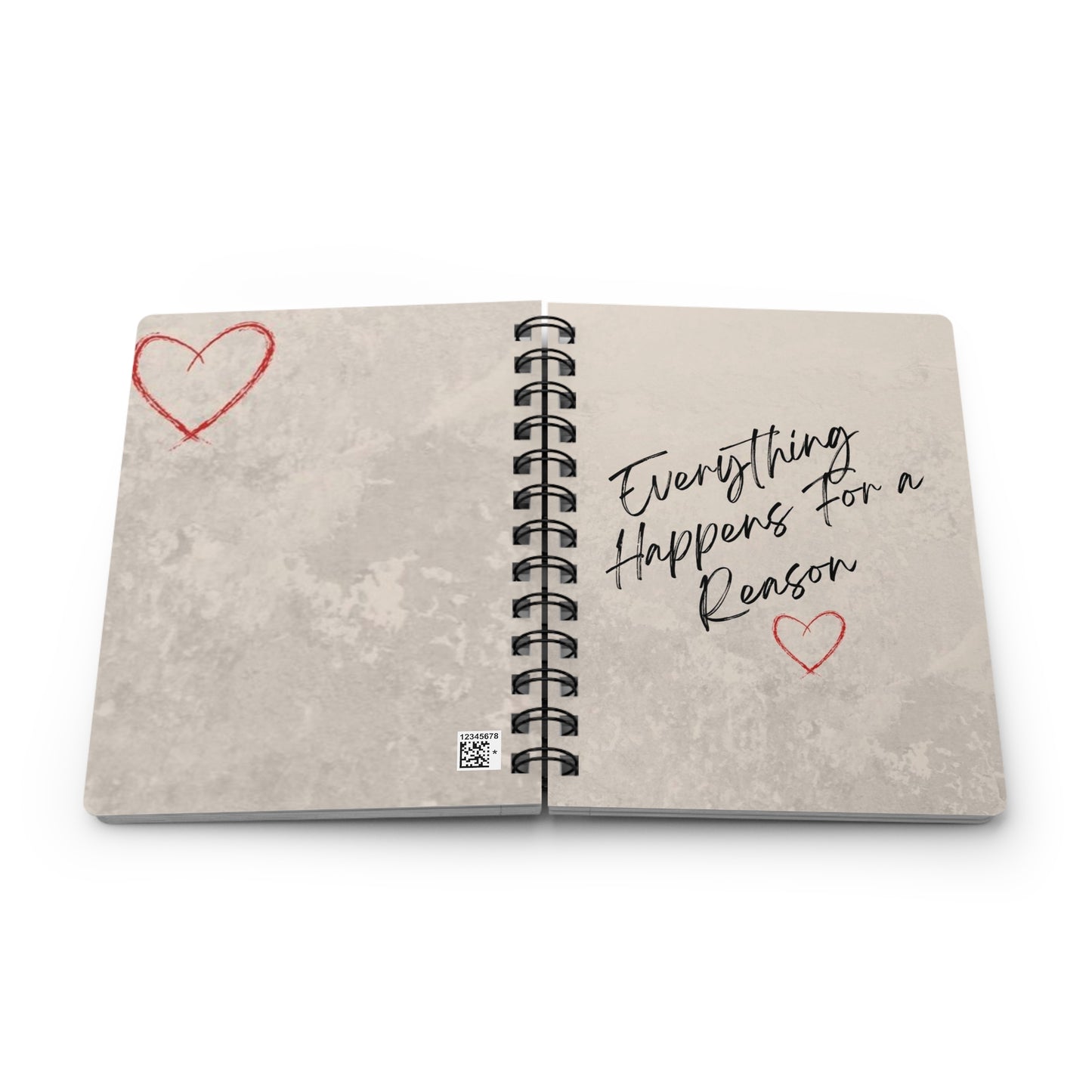 Inspirational Spiral Bound Journal, Self-Care Journal, Gratitude Notebook, Motivational Diary, Gift for Writers, Heart Design