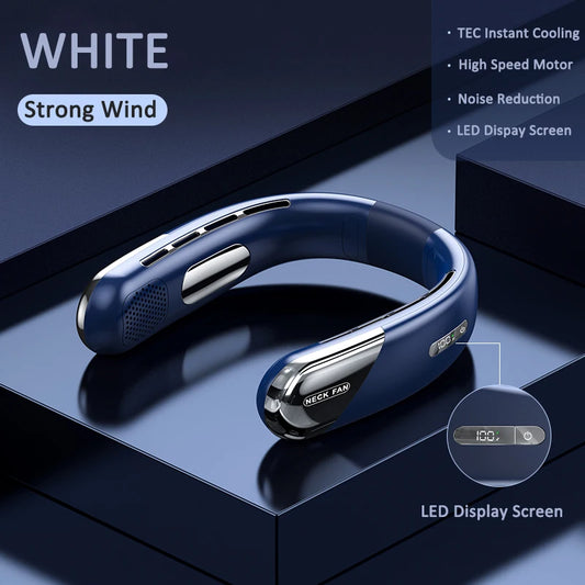 2024 New Neck Fan Portable Fan Wearable Fan Cooling Fan Bladeless Neck Fan Portable Air Conditioner Rechargeable Fan for Outdoor