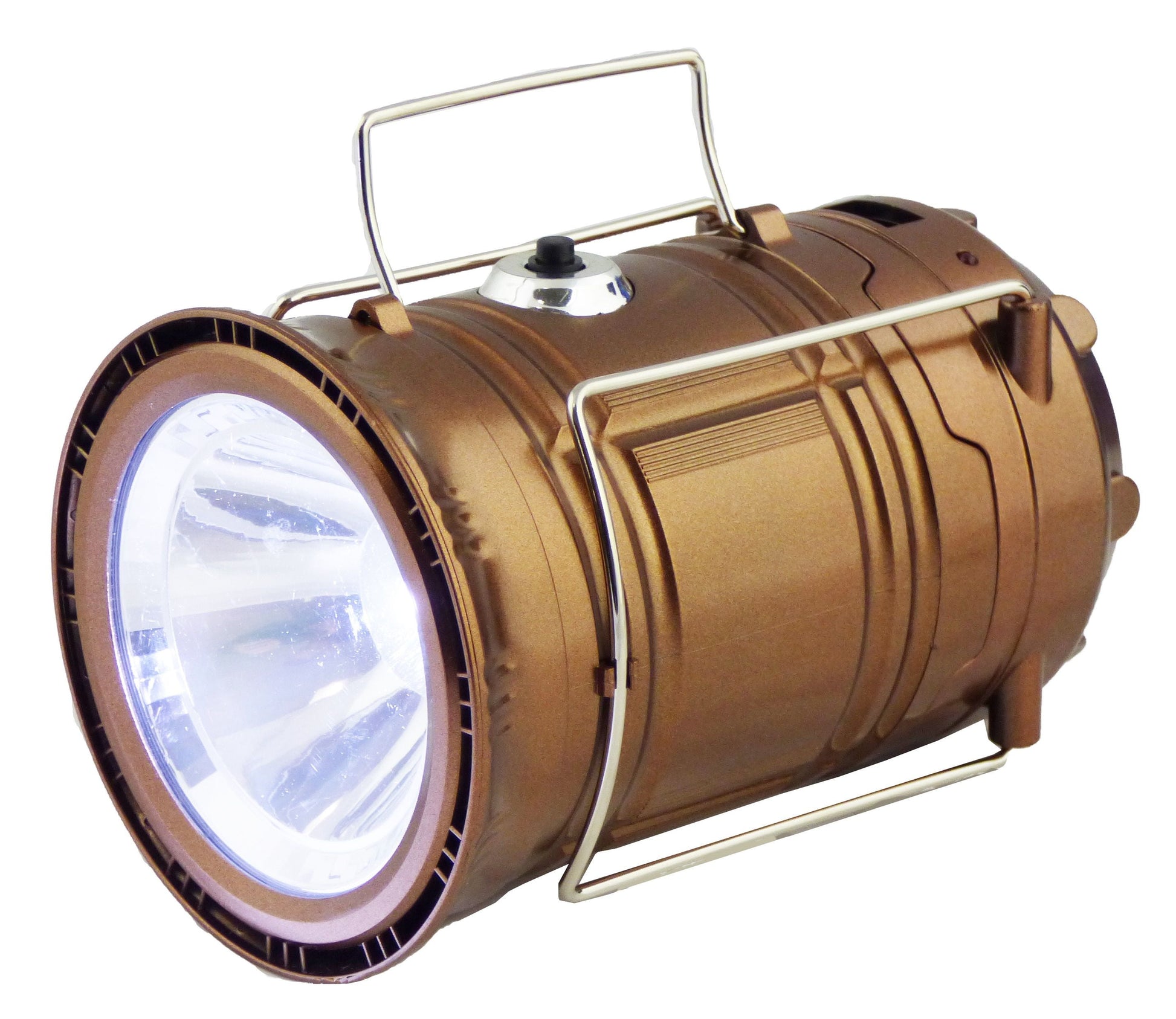 2 Solar Collapsible LED Lantern 3-In-1 Rechargeable, Flashlight & USB Power Bank - Portable, Bright, Eco-Friendly - Camping, Outdoor Activities, Emergencies (Copper)