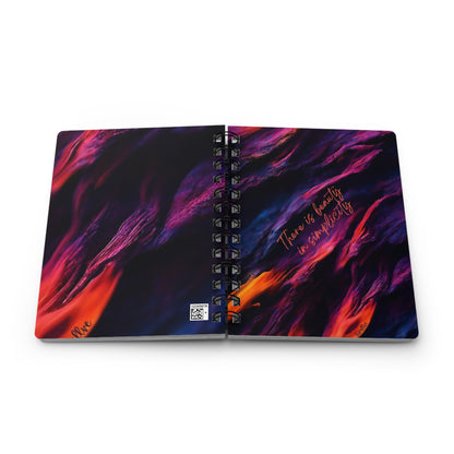 Artistic Spiral Bound Journal - Then is beauty in simplicity, Creative Gift for Writers, Notebooks, Stationery, Inspirational Gift