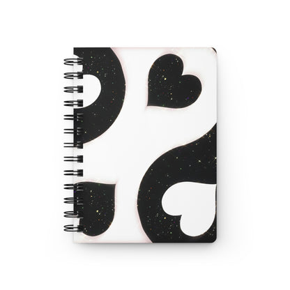 Elegant Black and White Spiral Bound Journal, Heart Design Notebook, Gift for Writers, Creative Journaling, Valentine's Day Gift, Dreams and