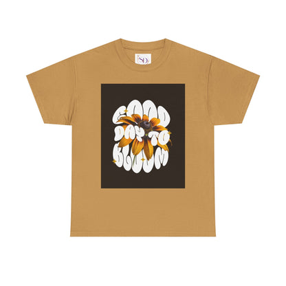 Good Day to Bloom Unisex Heavy Cotton Tee, Floral Graphic Tee, Spring Edition T-Shirt, Casual Gift, Nature Lover Apparel